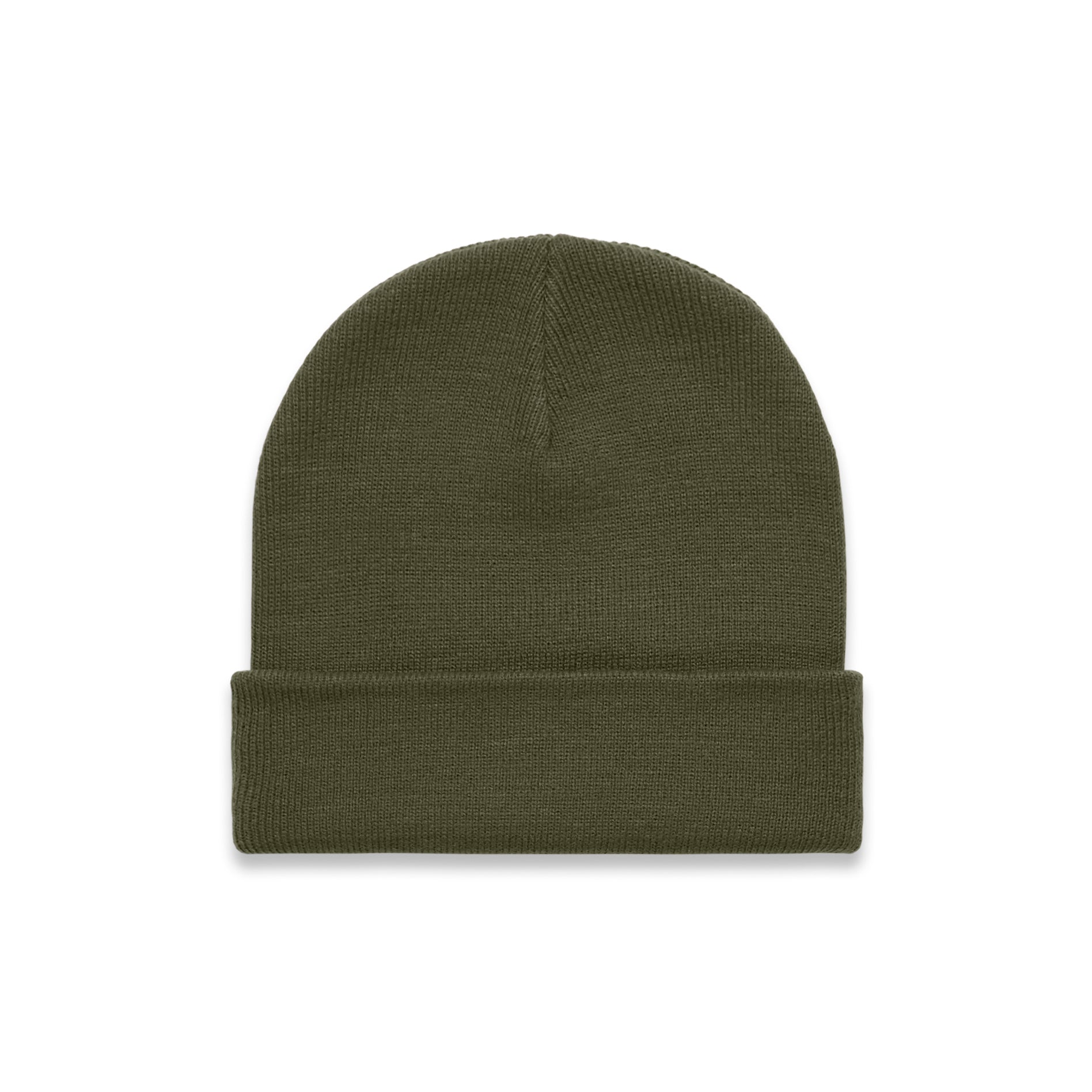 AS Colour Cuff Beanie 1107 in Army — custom DTF printed by Gravity Prints Sydney