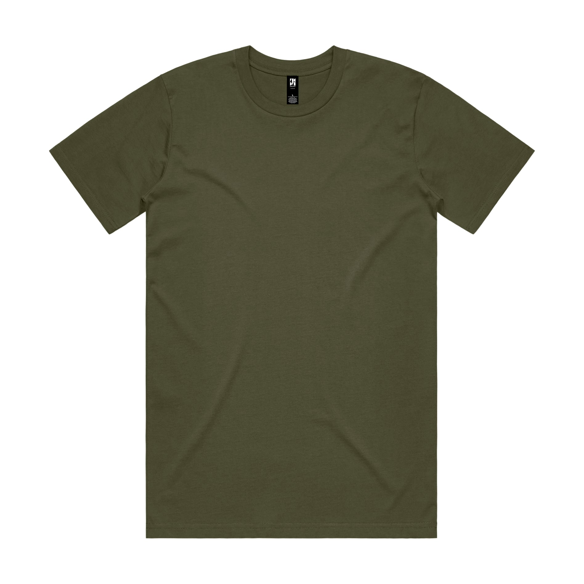 AS Colour Classic Tee 5026 in Army — custom DTF printed by Gravity Prints Sydney