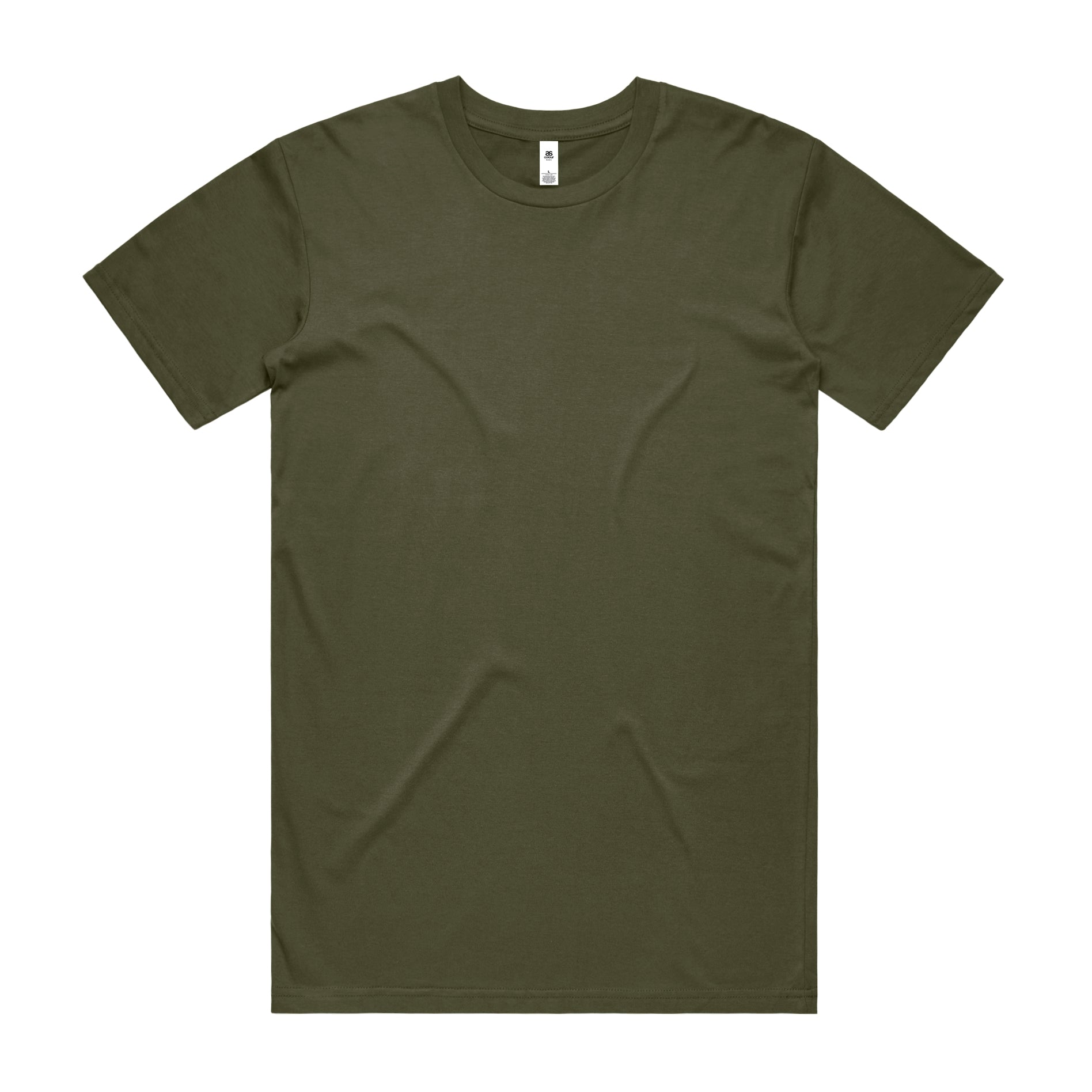 AS Colour Basic Tee 5051 in Army — custom DTF printed by Gravity Prints Sydney
