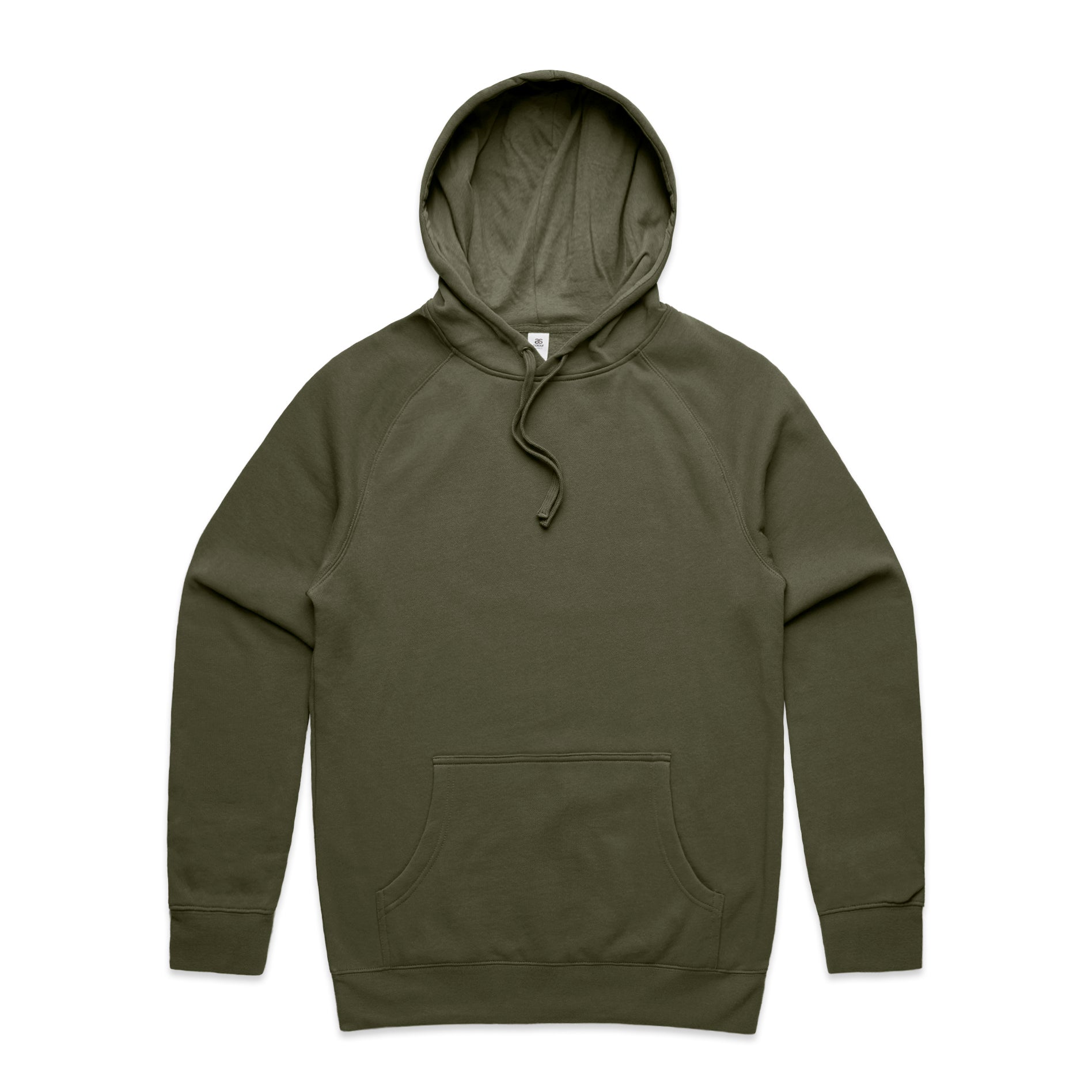 AS Colour Supply Hood 5101 in Army — custom DTF printed by Gravity Prints Sydney