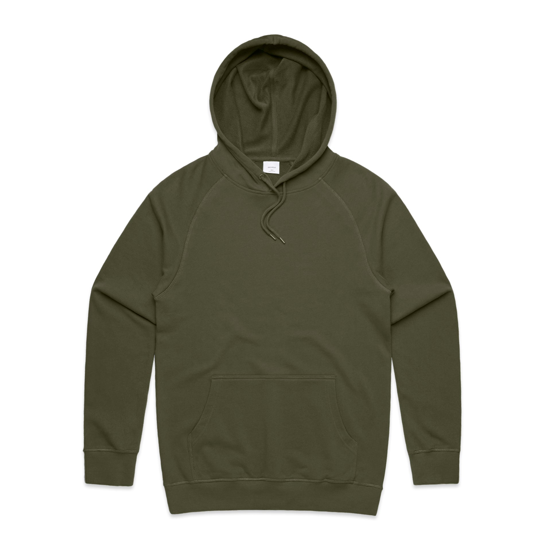 AS Colour Premium Hood 5120 in Army — custom DTF printed by Gravity Prints Sydney