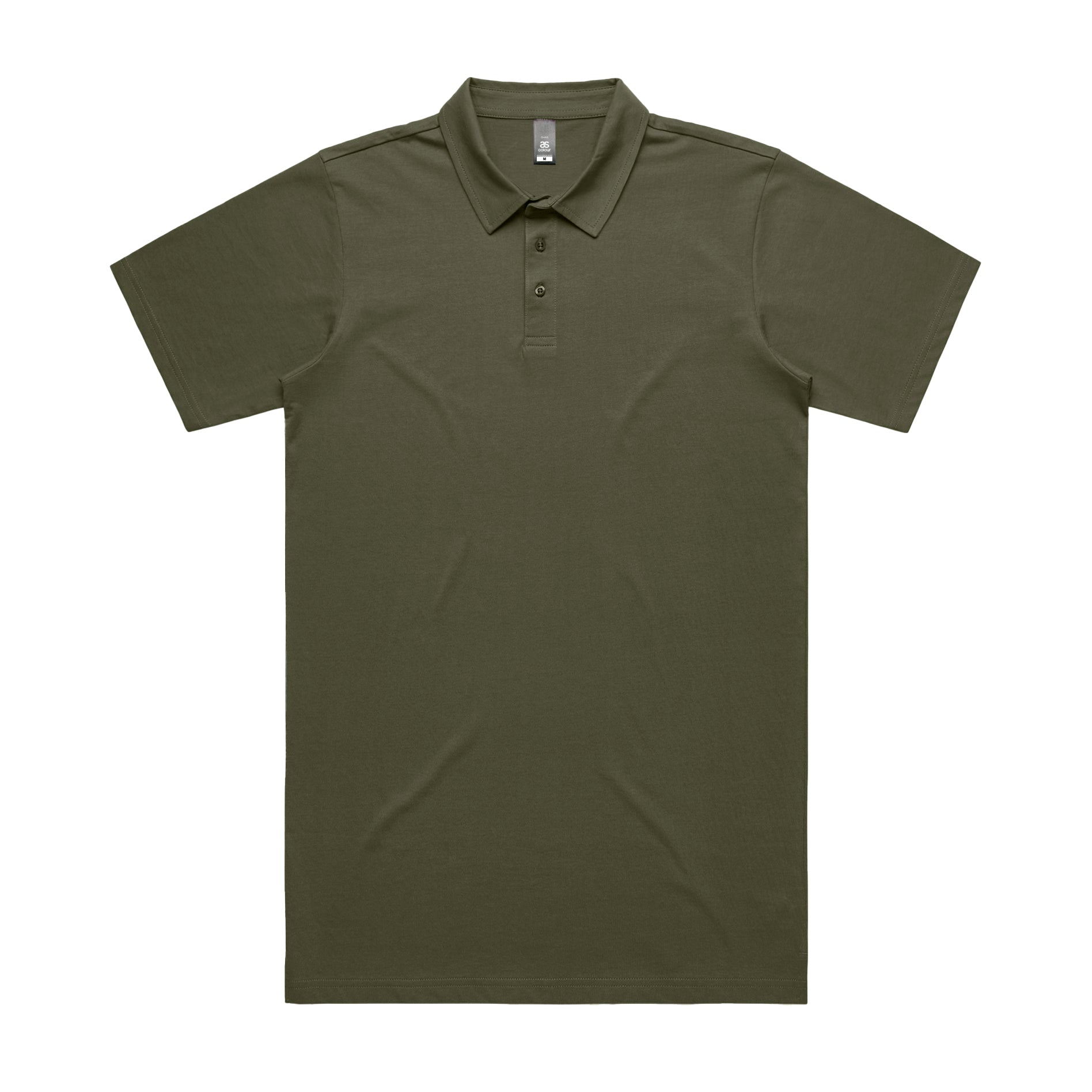 AS Colour Chad Polo 5402 in Army — custom DTF printed by Gravity Prints Sydney