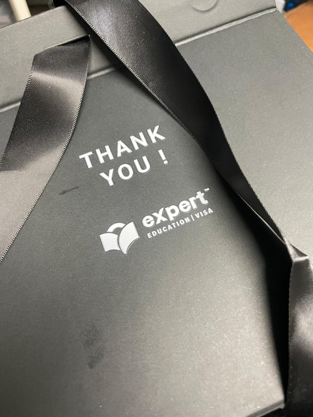 Branded thank-you gift bag with ribbon — Gravity Prints