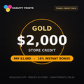 Gold Trade Credit Pack — $2,000 store credit for $1,680 — Gravity Prints